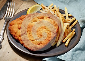 Weiner Schnitzel with fried Potatoes