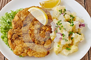 Weiner schnitzel with potato salad