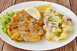 Weiner schnitzel with potato salad