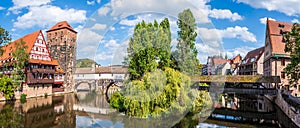 Weinstadel, Wasserturm, Henkerbrücke and Henkersteg in Nuremberg, Germany