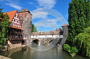 Weinstadel, Wasserturm, Henkersteg and Henkerturm in Nuremberg