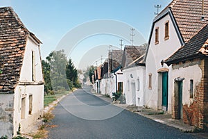 Weinviertel region in Lower Austria. Press houses and wine cellars near Mailberg and Obritz