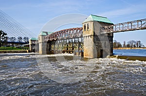 Weir on the Odra river