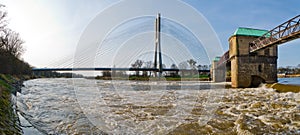 Weir on the Odra river