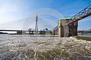 Weir on the Odra river