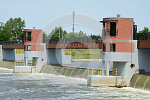 Weir on Odra river.