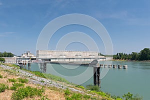 Weir in Rhone in France