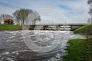 The weir at the village of Junne, a small hamlet in the province of Overijssel