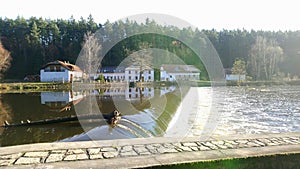 Weir on vltava river