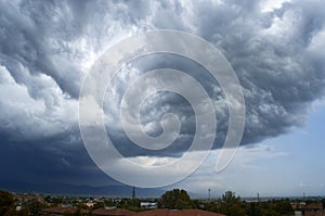 Weird asperatus clouds in the sky