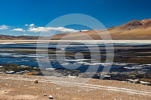 Weird Colored Lakes in the Road to Paso de Jama, North Chile photo