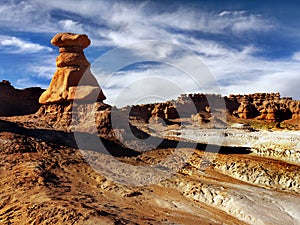 Weird red rock formations desert landscape