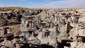 Weird sandstone formations created by erosion at Ah-Shi-Sle-Pah Wilderness Study Area in San Juan County