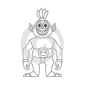 This is a weird and special person from a cartoon. Childrens coloring page.