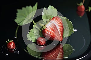 Weird strawberry isolated on black background