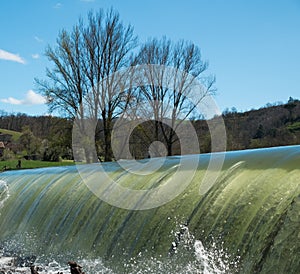 Weirs on river photo