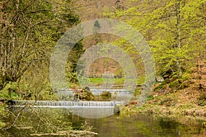 Weirs on river photo