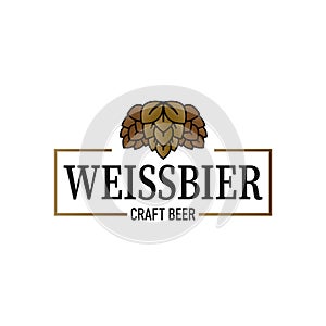 Weissbier Beer Vector Design Craft beer logo graphic. Great for menu, label, sign, invitation or poster. photo