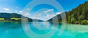 Weissensee in Carinthia. Famous lake in the South of Austria