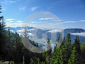 Weissensee - An idyllic, spring view on a lake in Alps