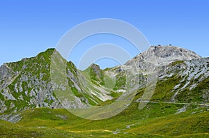 Weissfluh mountain above the alpine city of Davos