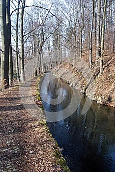 Weisshuhnuv kanal water channel near Hradec nad Moravici