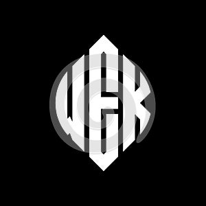 WEK circle letter logo design with circle and ellipse shape. WEK ellipse letters with typographic style. The three initials form a