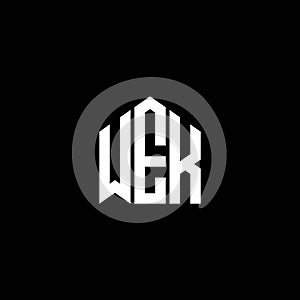 WEK letter logo design on BLACK background. WEK creative initials letter logo concept. WEK letter design