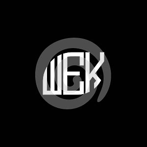 WEK letter logo design on black background. WEK creative initials letter logo concept. WEK letter design.WEK letter logo design on