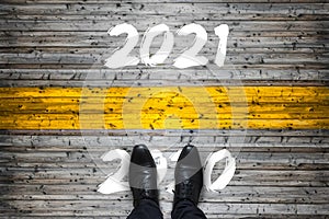 Welcome 2021 - Goodbye 2020 - Start Concept