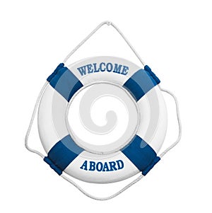 Welcome aboard isolated on white background