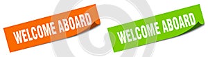 welcome aboard sticker. welcome aboard sign set.