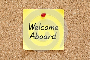 Welcome Aboard Sticky Note