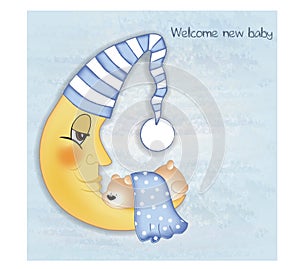 Welcome, baby announcement card