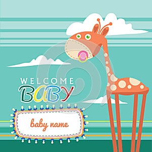 Welcome Baby Born Greeting Card Cute