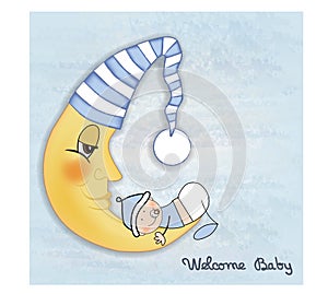 Welcome baby greetings card