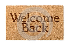 Welcome Back House Mat On White photo