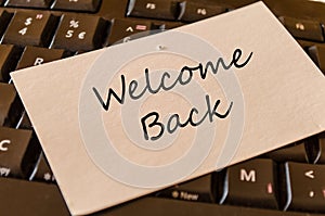 Welcome back note