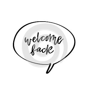 Welcome back lettering photo