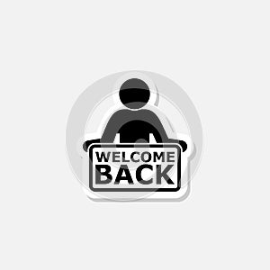 Welcome back sign sticker icon