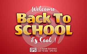 Welcome Back to school 3d text editable style effect template