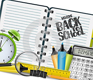 Welcome back to school background for advertisment, magazine, book, website. Education concept. photo