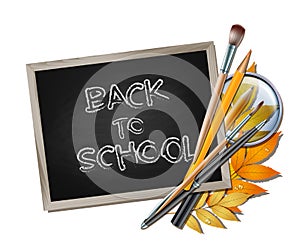 Welcome back to school background. School items and elements.