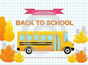 Welcome back to school banner. Vector illustration.