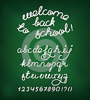 Welcome back to school Handwritten alphabet