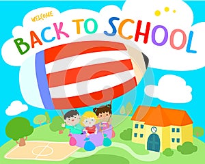 Welcome back to school illustration.