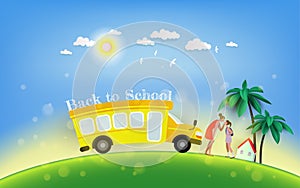 Welcome back to school illustration. Education, childhood