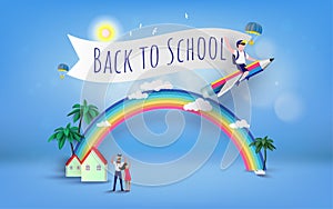 Welcome back to school illustration. Education, concept