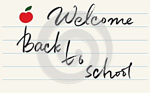 `welcome back to school`` lettering. vector