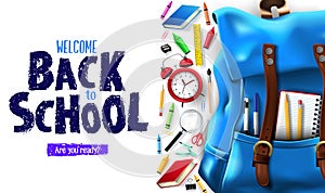 Welcome Back to School Lettering In White Background Banner